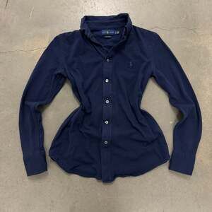Ralph Lauren Polo Navy Knit Oxford Button Up Shirt Small